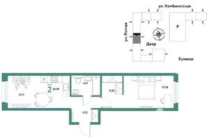 2-к квартира, вторичка, 44м2, 4/21 этаж