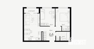 2-к квартира, вторичка, 54м2, 3/24 этаж