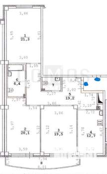 3-к квартира, вторичка, 102м2, 4/8 этаж