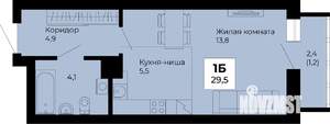 Студия квартира, строящийся дом, 30м2, 3/25 этаж