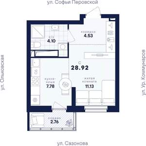 Студия квартира, вторичка, 29м2, 12/17 этаж