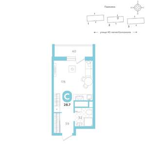 Студия квартира, вторичка, 29м2, 19/20 этаж