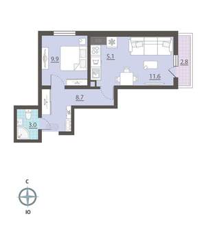 1-к квартира, вторичка, 39м2, 15/25 этаж