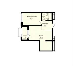 1-к квартира, вторичка, 44м2, 24/31 этаж