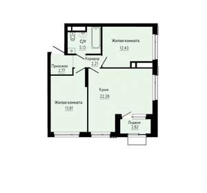 2-к квартира, вторичка, 60м2, 25/31 этаж