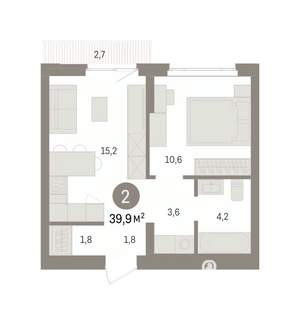 1-к квартира, вторичка, 40м2, 3/7 этаж
