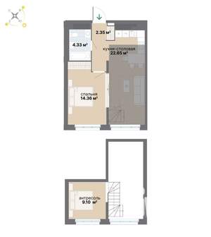 1-к квартира, вторичка, 61м2, 26/26 этаж