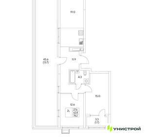 2-к квартира, вторичка, 78м2, 13/30 этаж