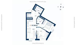 2-к квартира, вторичка, 58м2, 24/31 этаж