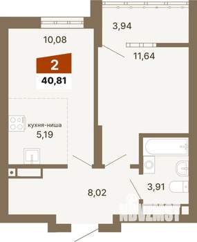 1-к квартира, вторичка, 41м2, 7/23 этаж