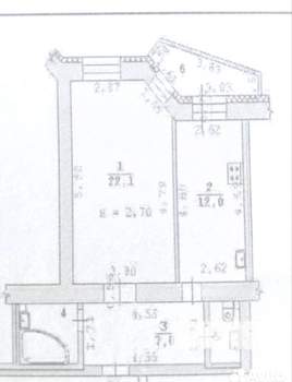 1-к квартира, вторичка, 48м2, 6/17 этаж