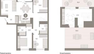 3-к квартира, вторичка, 145м2, 7/7 этаж