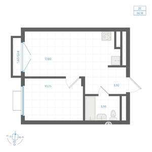 1-к квартира, вторичка, 36м2, 3/4 этаж