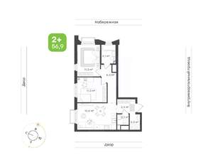 2-к квартира, вторичка, 57м2, 4/24 этаж