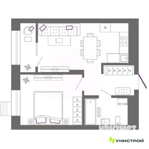 1-к квартира, вторичка, 41м2, 5/5 этаж