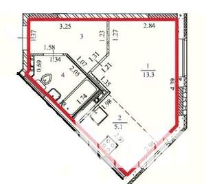 Студия квартира, вторичка, 28м2, 5/25 этаж