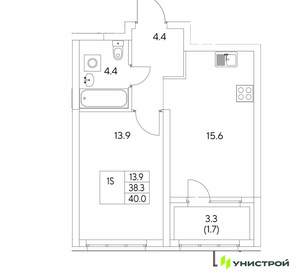 1-к квартира, вторичка, 40м2, 5/30 этаж