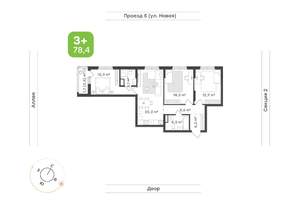 3-к квартира, вторичка, 78м2, 7/17 этаж