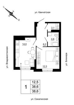 1-к квартира, вторичка, 39м2, 23/24 этаж