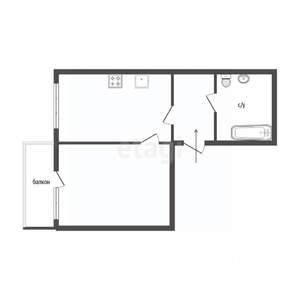 1-к квартира, вторичка, 35м2, 2/21 этаж