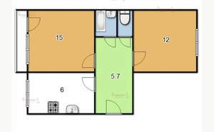 2-к квартира, вторичка, 43м2, 2/5 этаж