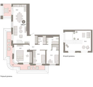 3-к квартира, вторичка, 149м2, 9/24 этаж