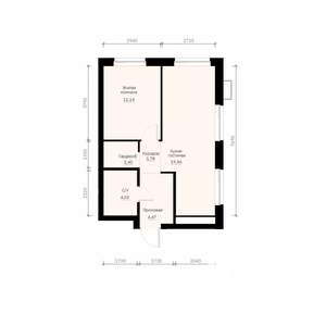 1-к квартира, вторичка, 43м2, 22/30 этаж