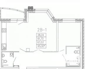 2-к квартира, вторичка, 65м2, 2/19 этаж