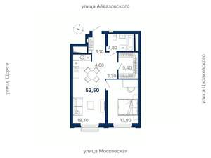 1-к квартира, вторичка, 54м2, 25/29 этаж