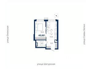 1-к квартира, вторичка, 41м2, 7/21 этаж