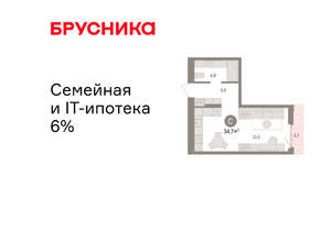 Студия квартира, вторичка, 35м2, 10/25 этаж