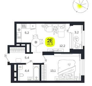 2-к квартира, вторичка, 42м2, 18/27 этаж