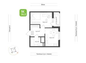 1-к квартира, вторичка, 36м2, 10/17 этаж