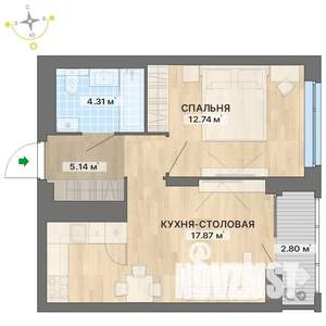 1-к квартира, вторичка, 43м2, 23/29 этаж