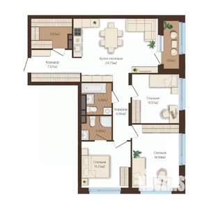 3-к квартира, вторичка, 91м2, 8/25 этаж