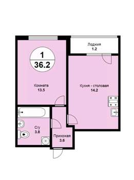 1-к квартира, вторичка, 36м2, 16/30 этаж