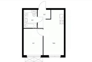 1-к квартира, вторичка, 33м2, 20/24 этаж