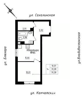 Студия квартира, строящийся дом, 31м2, 8/25 этаж