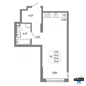 Студия квартира, вторичка, 34м2, 2/32 этаж