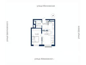 1-к квартира, вторичка, 44м2, 24/30 этаж