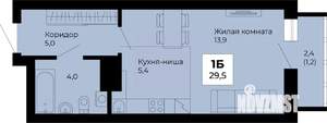 Студия квартира, строящийся дом, 30м2, 7/25 этаж