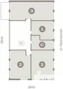2-к квартира, вторичка, 64м2, 2/8 этаж