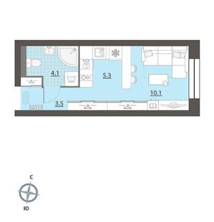 Студия квартира, вторичка, 23м2, 4/32 этаж