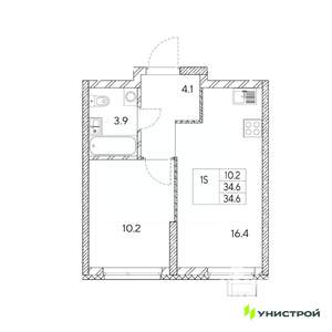 1-к квартира, вторичка, 35м2, 4/31 этаж