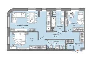 2-к квартира, вторичка, 69м2, 2/8 этаж