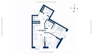 2-к квартира, вторичка, 58м2, 14/31 этаж