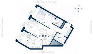 2-к квартира, вторичка, 67м2, 26/31 этаж