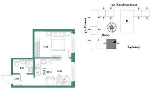 2-к квартира, вторичка, 30м2, 13/21 этаж