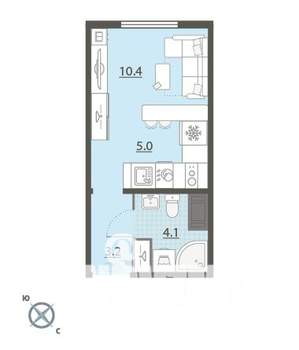 Студия квартира, вторичка, 23м2, 14/24 этаж