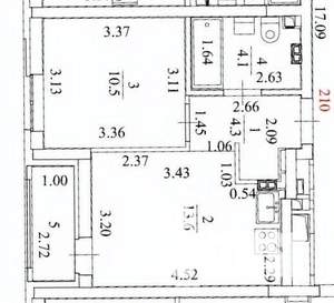1-к квартира, вторичка, 35м2, 1/22 этаж